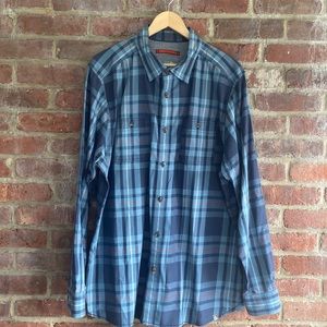 The North Face Blue Plaid Button Up Shirt Size XL